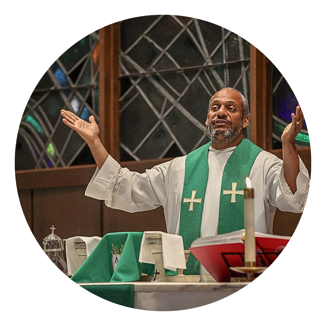 Bishop Timothy Graham presiding over communion table